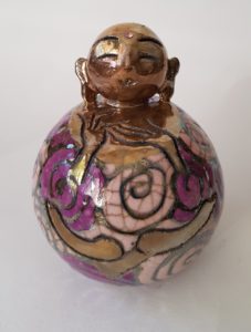 Céramique-buddha-doré-face